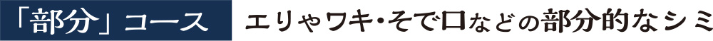 「部分」コース エリやワキ・そで口などの部分的なシミ